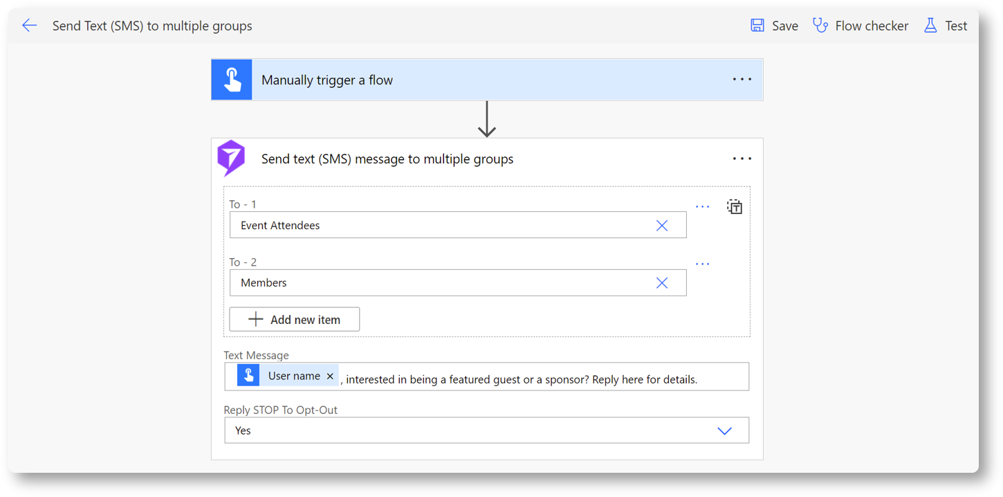 Message to Multiple Groups
